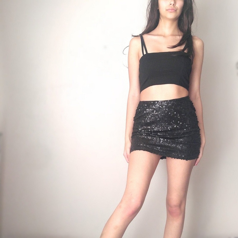 EUC Lily Rose Sequined Mini Skirt